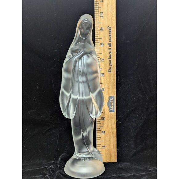 Fostoria Glass Frosted MCM Madonna Figurine Home Decor - Picture 4 of 7